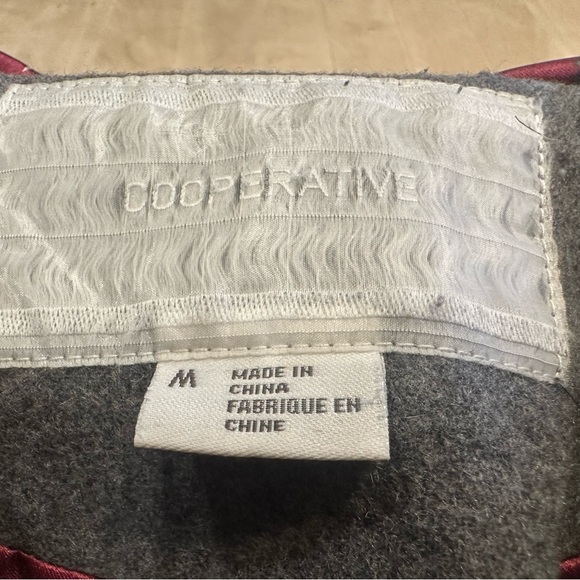 Cooperative Hooded Wool Blend Trench Coat Faux Fur Trim Women’s Size Medium - Picture 4 of 12